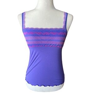 Pink & Purple Lacy Spaghetti Strap Y2K Tank <3
